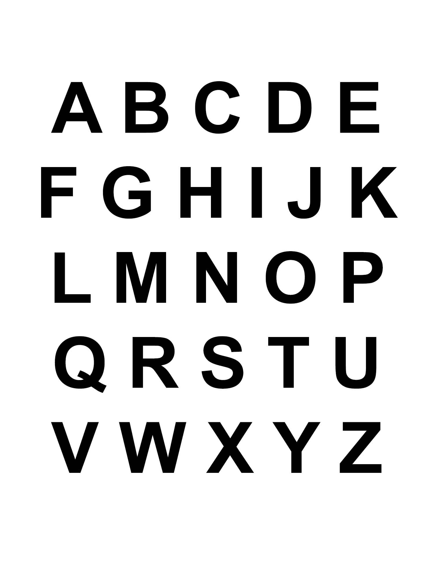 Letters of the alphabet