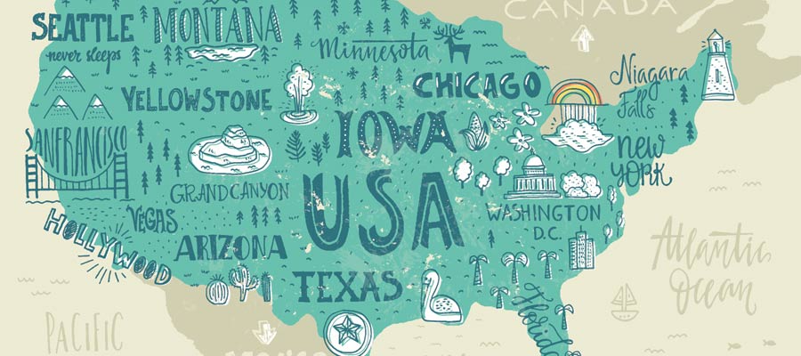 Bandiere degli Stati degli "Stati Uniti d'America"