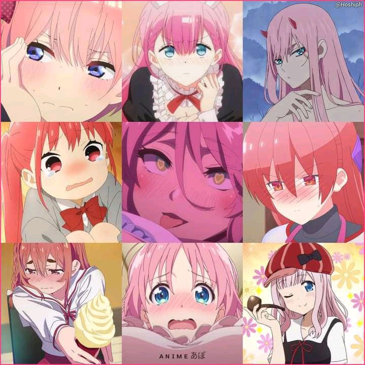 Pink hair anime Waifus