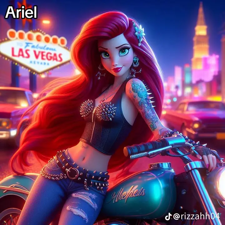 Princesse Disney en biker