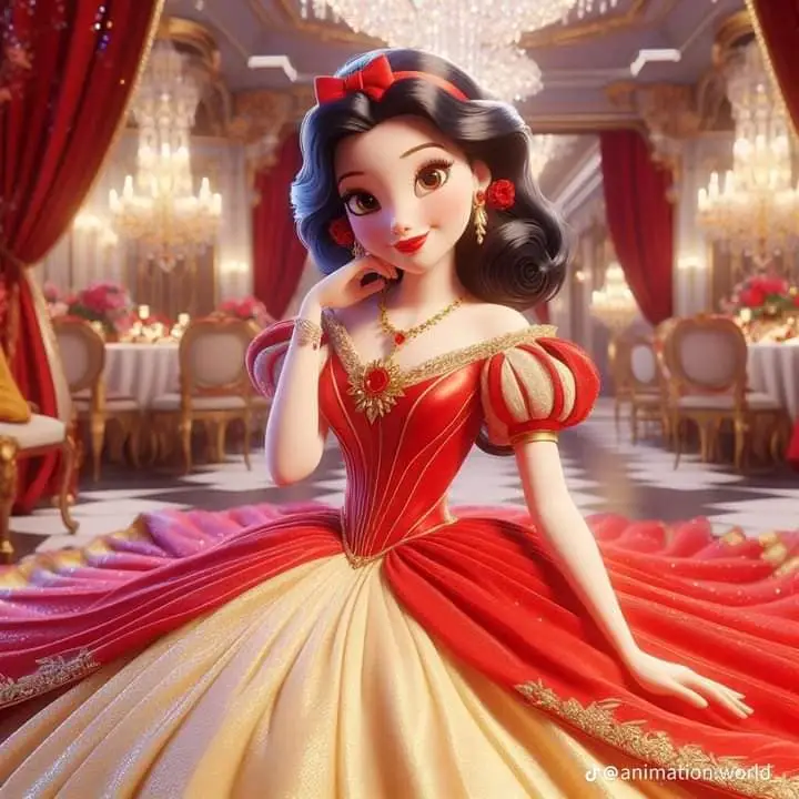 Princesse Disney en robe rouge