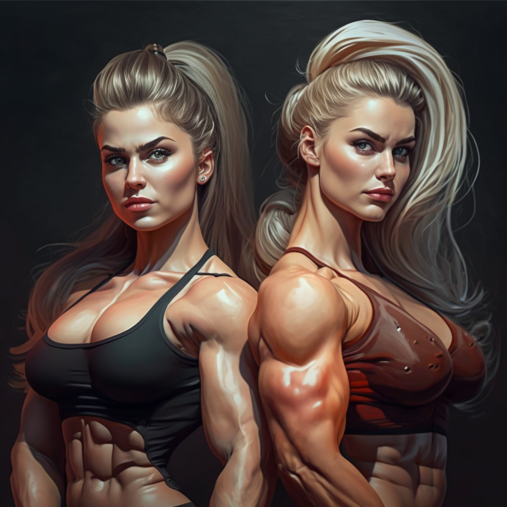 AI Fit and muscular women
