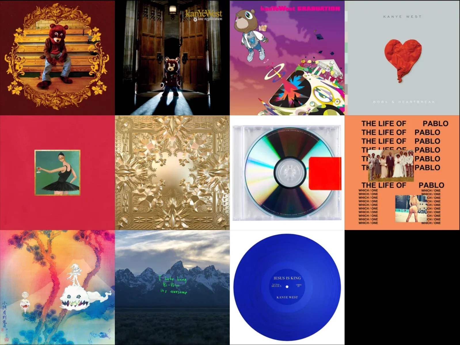Kanye West song bracket