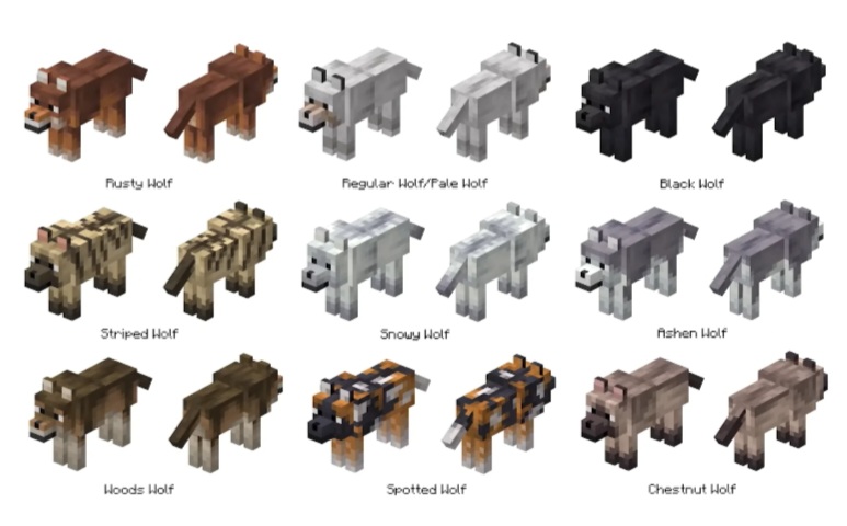 Minecraft Wolf "Breeds"