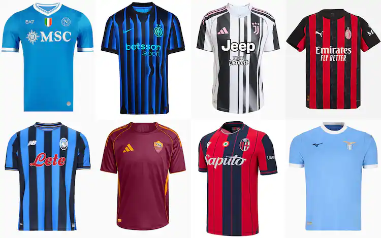 Serie A jerseys 25/26