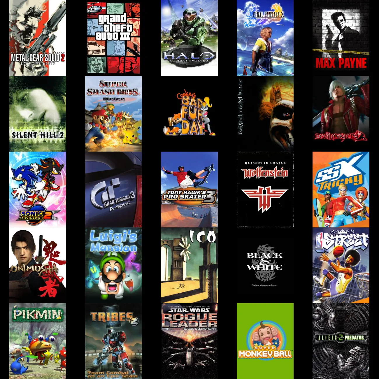 Videogames first sold in 2001