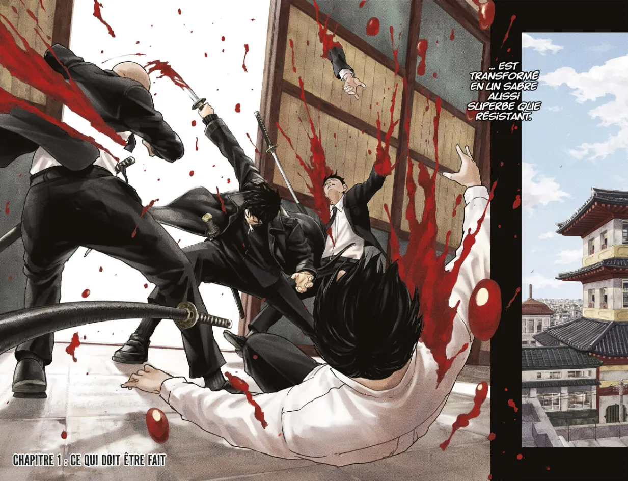Kagurabachi Best Double spread manga panels