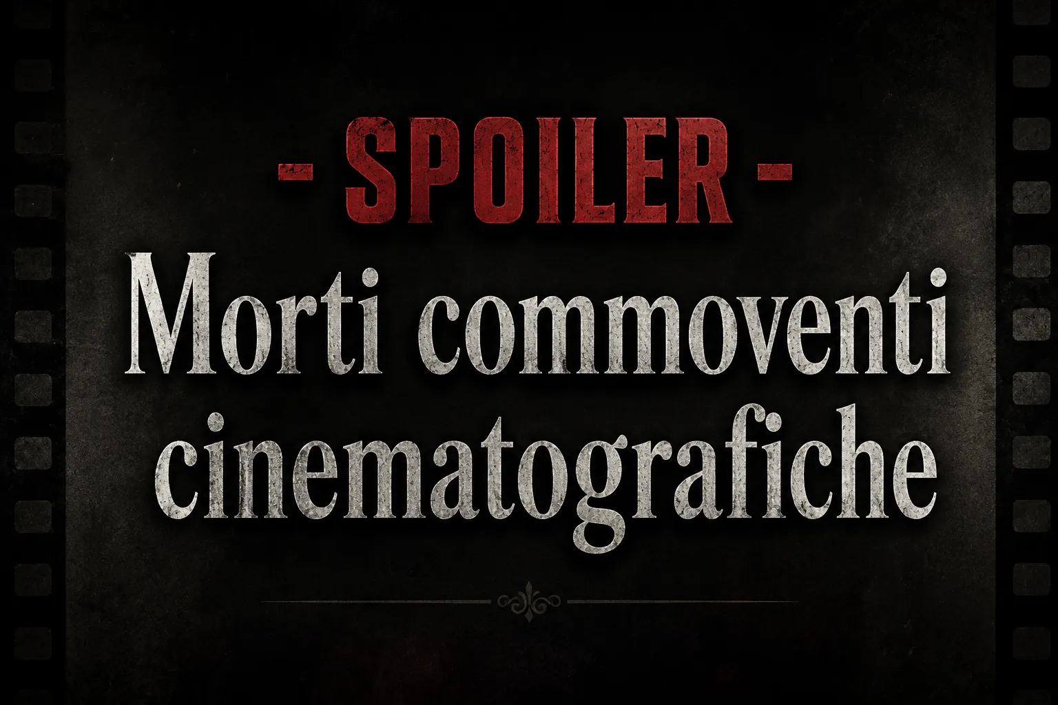 ATTENZIONE SPOILER - Morti commoventi cinematografiche